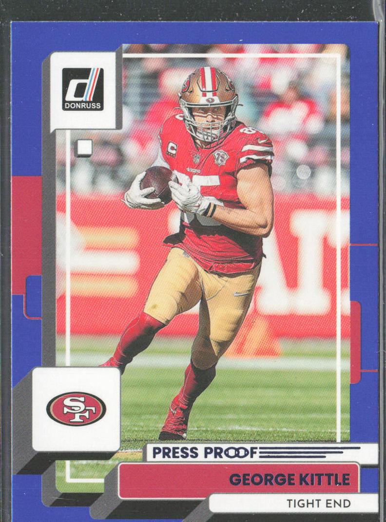 2022 Panini Donruss Football Press Proof Blue George Kittle #24