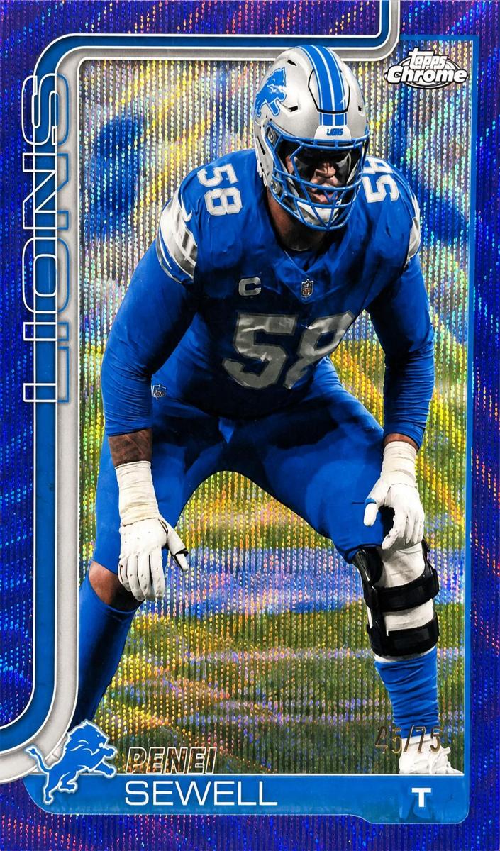 2025 Topps Chrome Football Purple Wave Refractor Penei Sewell #99