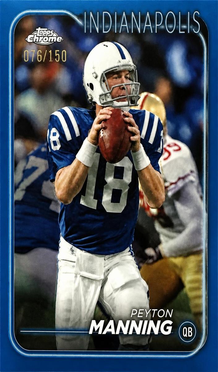 2024 Topps Chrome Football Blue Sonar Refractor Peyton Manning #86