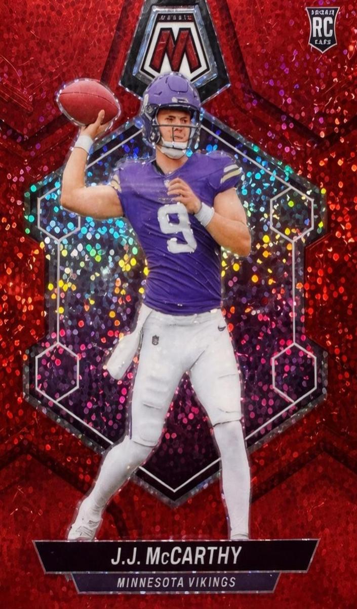 2024 Panini Mosaic Football Red Sparkle J.J. McCarthy #310