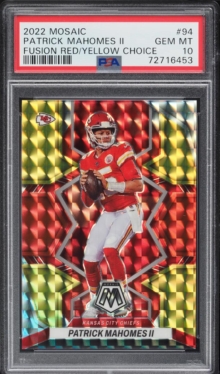 2022 Panini Mosaic Football Choice Fusion Red and Yellow Patrick Mahomes II #94