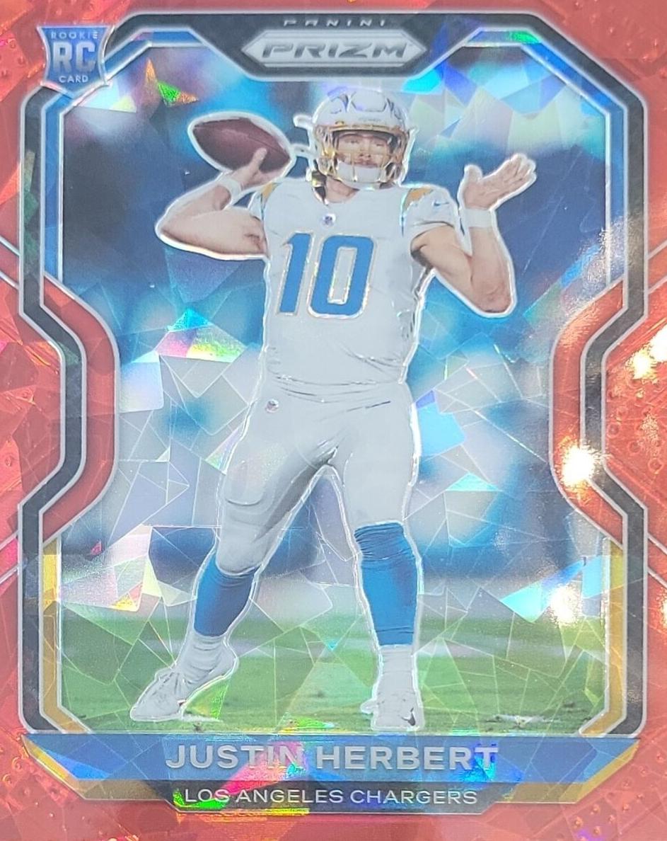 2020 Panini Prizm Football Red Ice Justin Herbert #325