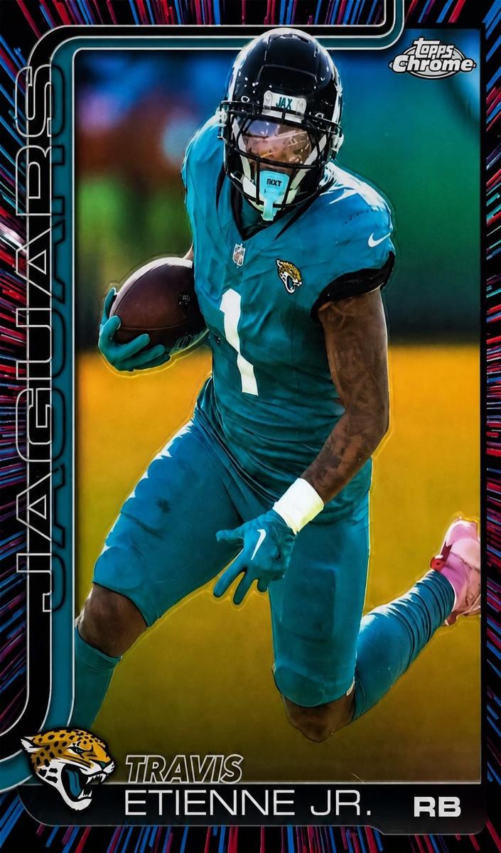 2025 Topps Chrome Football Neon Pulse Refractor Travis Etienne Jr. #139