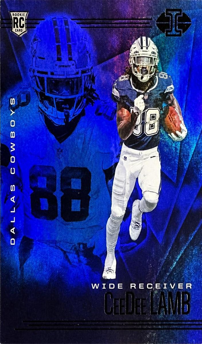 2020 Panini Illusions Football Trophy Collection Sapphire CeeDee Lamb #18 PSA 9