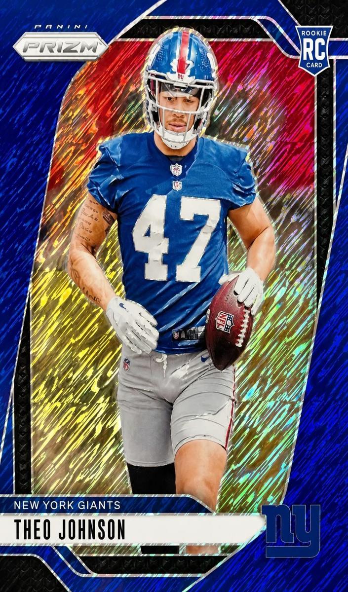 2024 Panini Prizm Football Blue Shimmer Theo Johnson #390