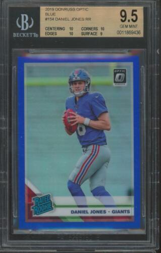 2019 Donruss Optic Football Blue Daniel Jones #154 PSA 9