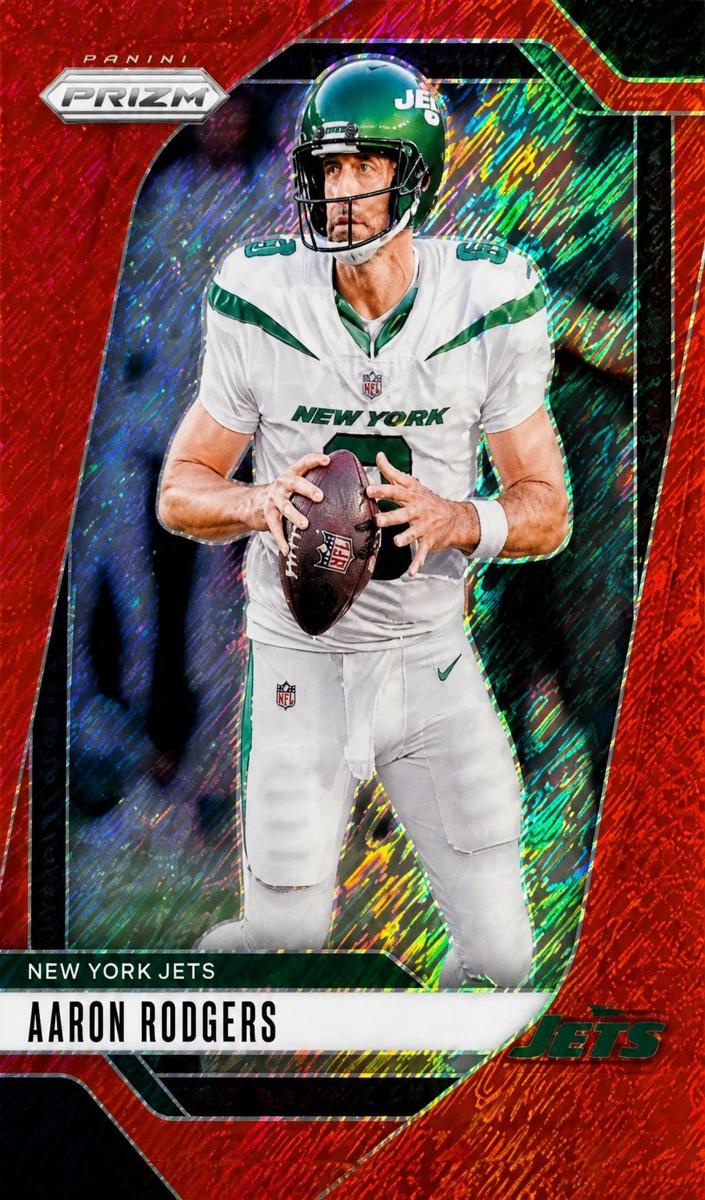 2024 Panini Prizm Football Red Shimmer Aaron Rodgers #222 PSA 9
