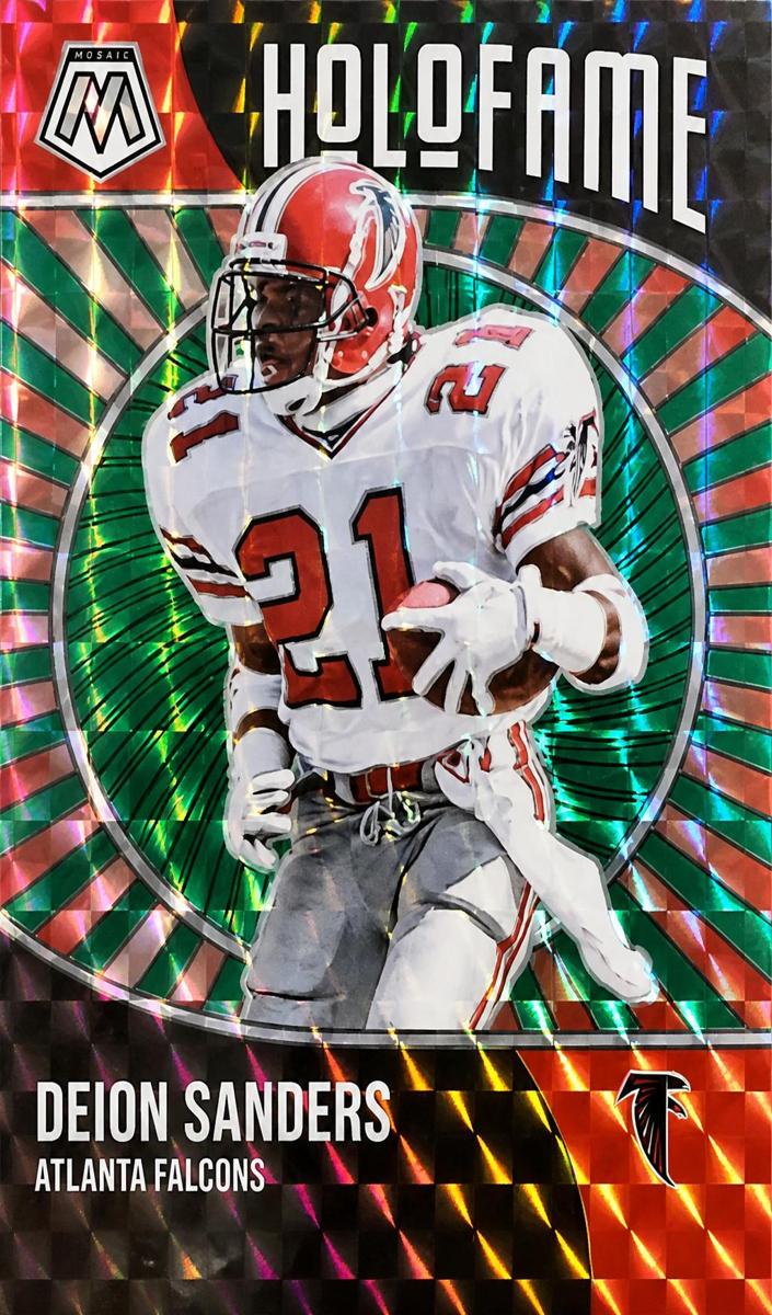 2021 Panini Mosaic Football Green Mosaic Deion Sanders #2 PSA 9