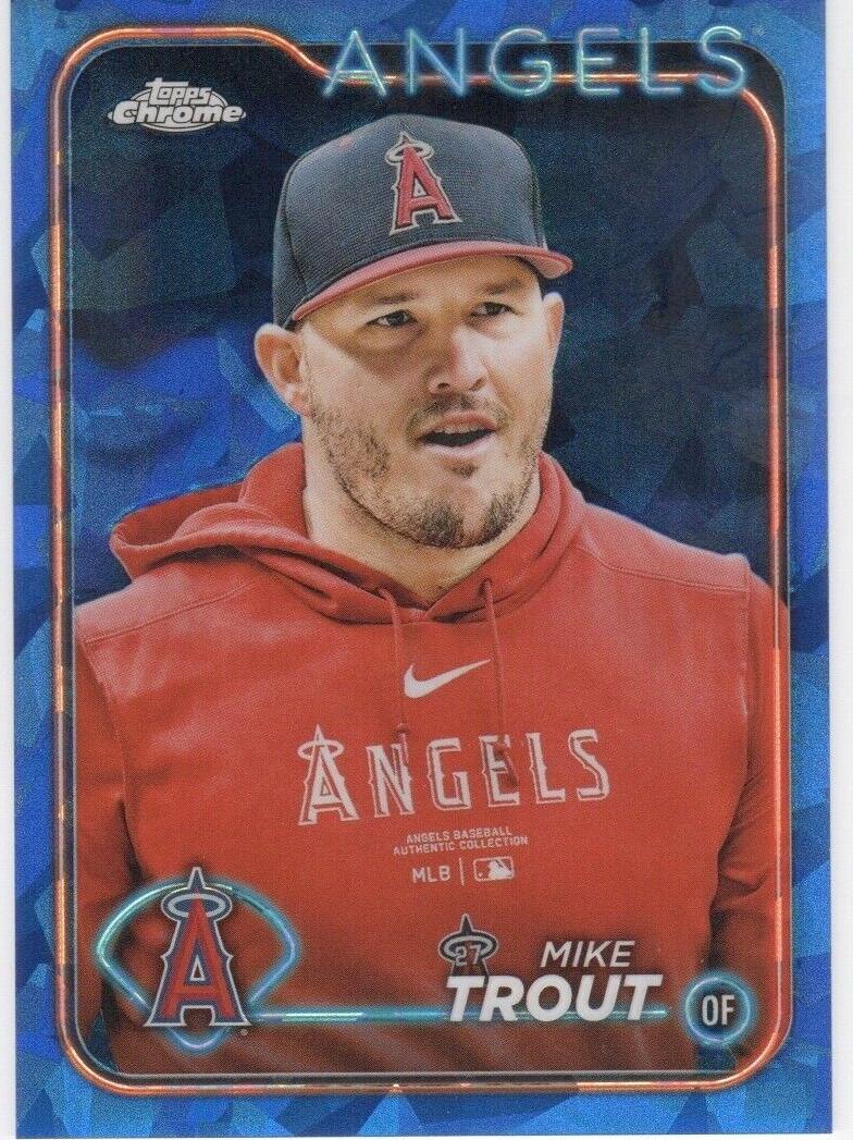 2024 Topps Chrome Sapphire Baseball Mike Trout #27 PSA 9