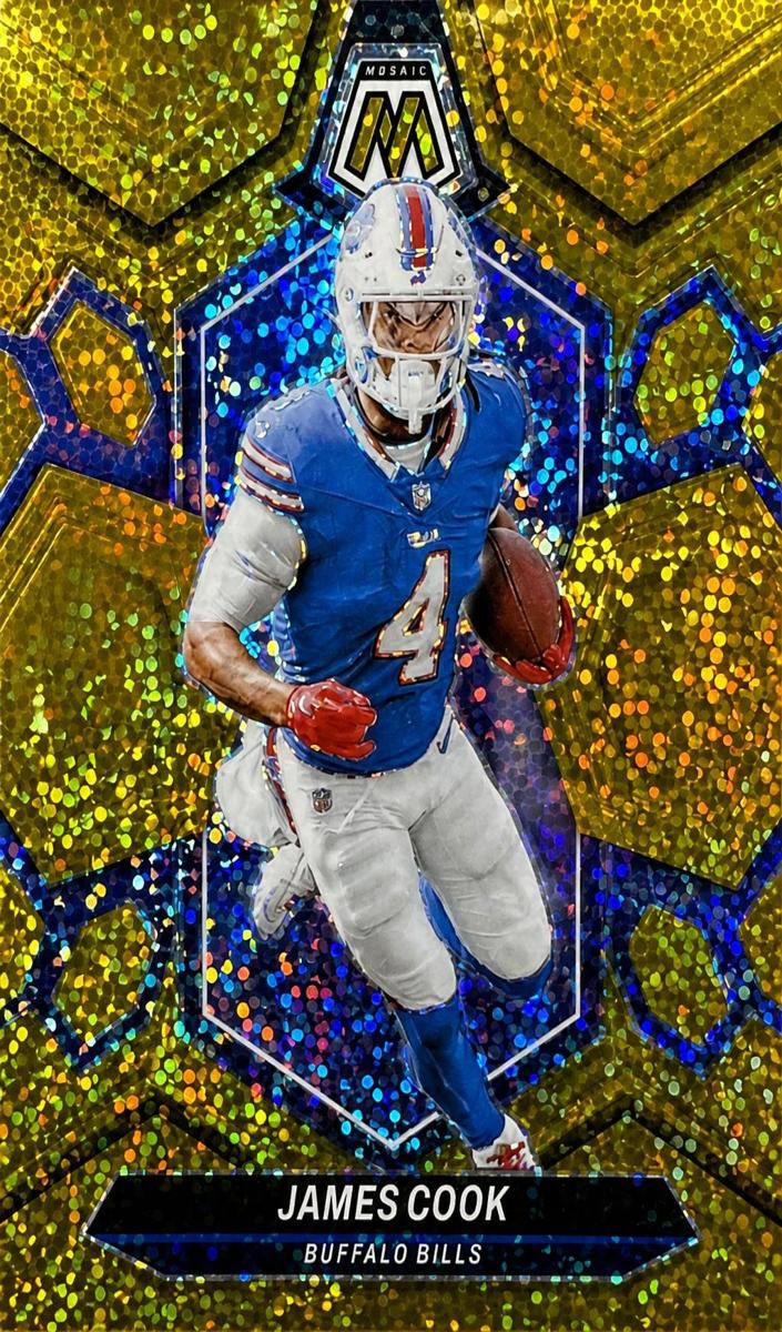 2024 Panini Mosaic Football Gold Sparkle James Cook #23