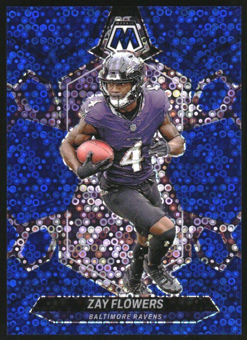 2024 Panini Mosaic Football No Huddle Blue Zay Flowers #17