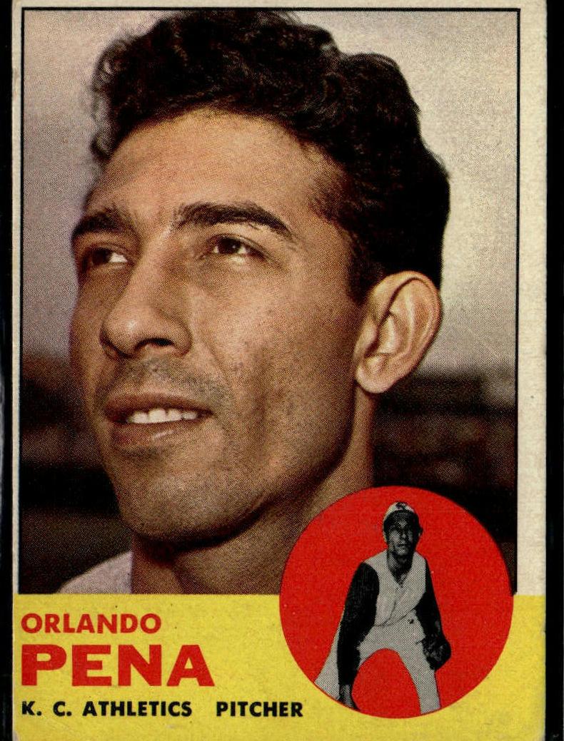 1963 Topps Baseball Orlando Pena #214 PSA 9