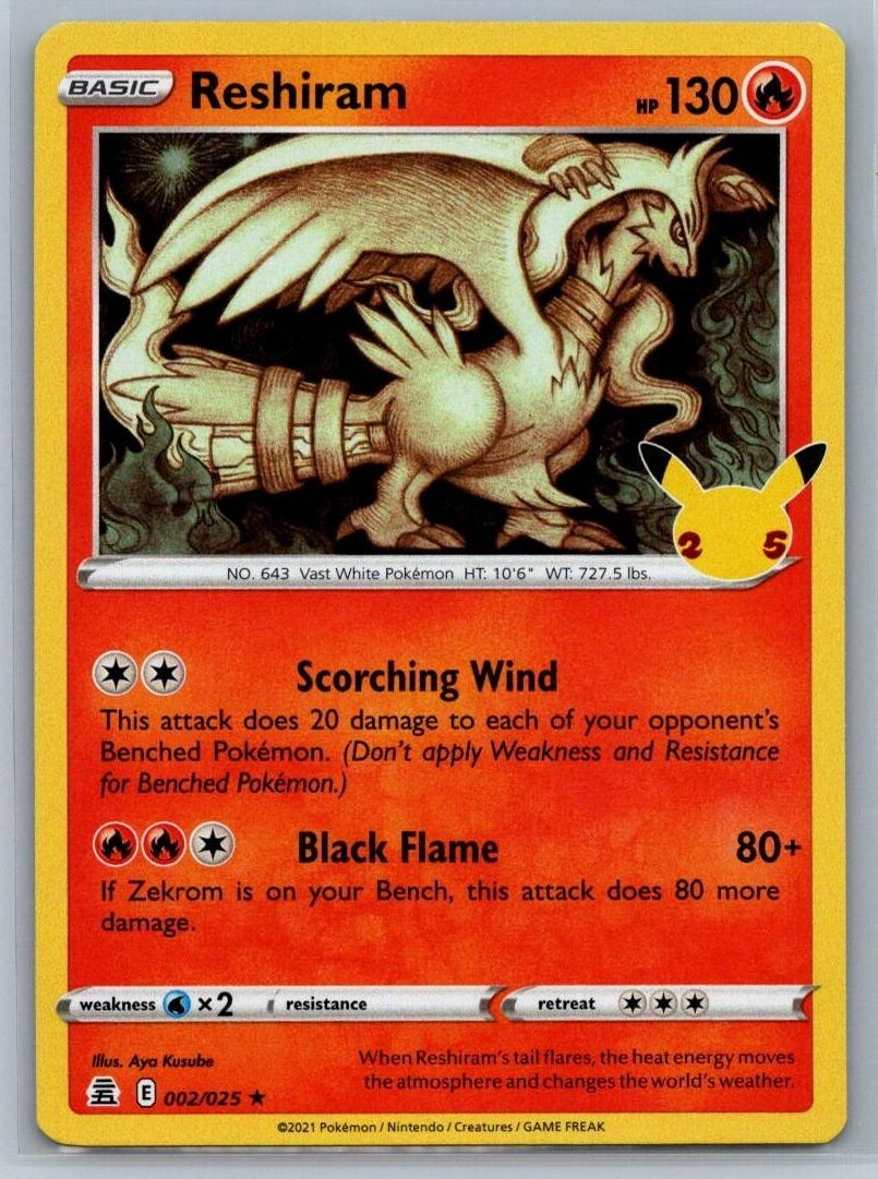 2021 Pokemon Celebrations Reshiram #2 CGC 8.5