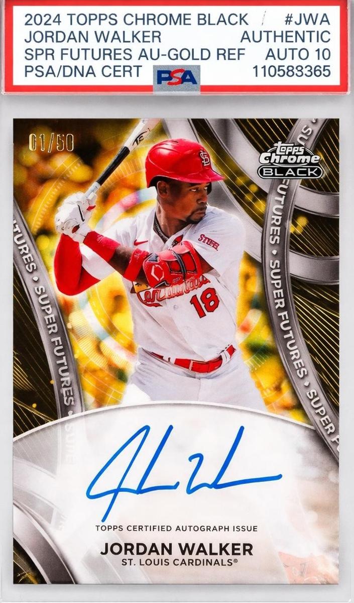 2024 Topps Chrome Black Baseball Jordan Walker #CBA-JW PSA 9