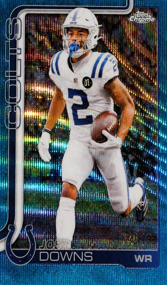 2025 Topps Chrome Football Aqua Wave Refractor Josh Downs #127