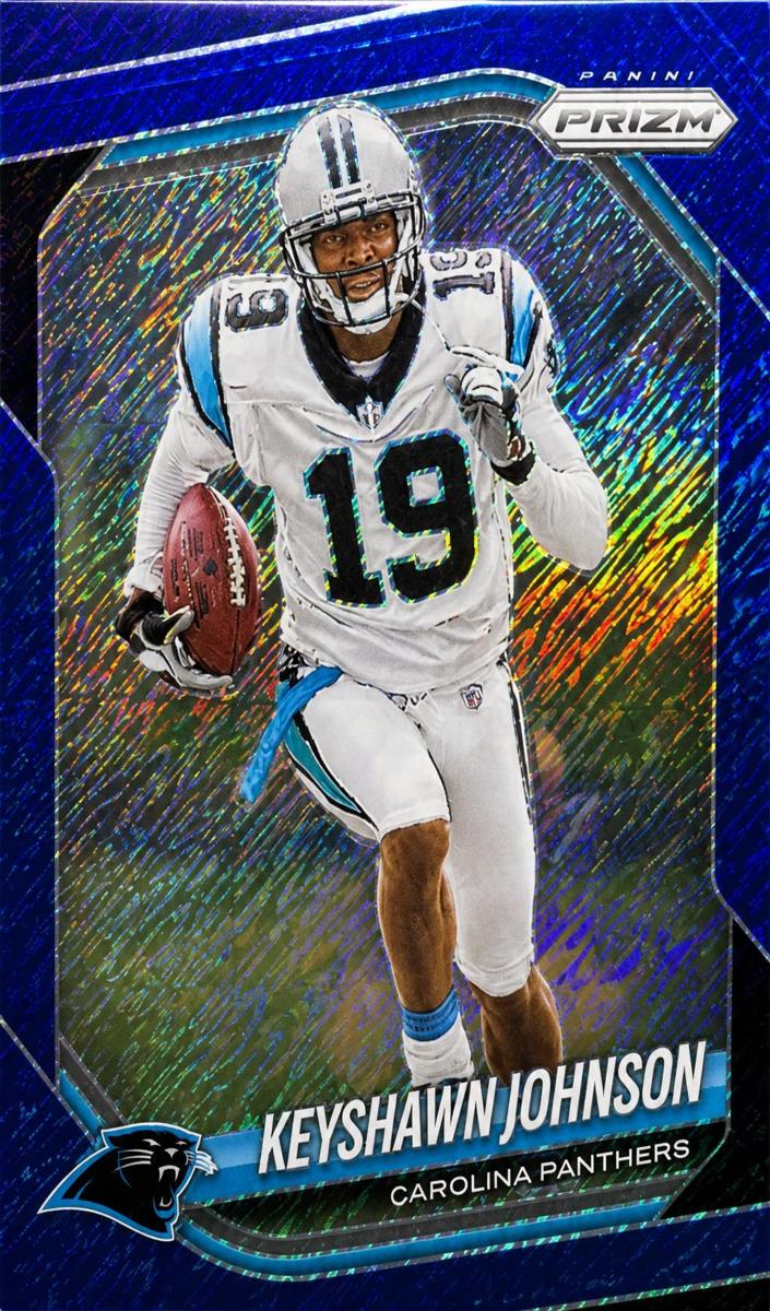 2025 Panini Prizm Football Blue Shimmer Keyshawn Johnson #264