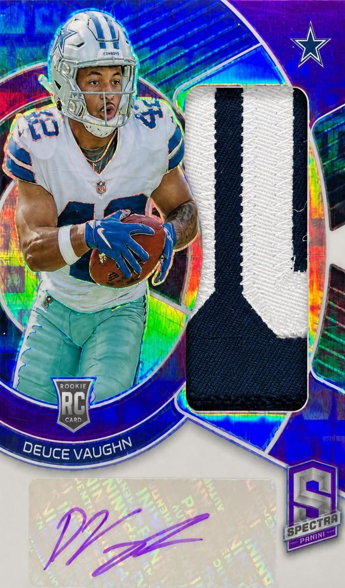 2023 Panini Spectra Football Neon Purple Deuce Vaughn #RAD-DVA