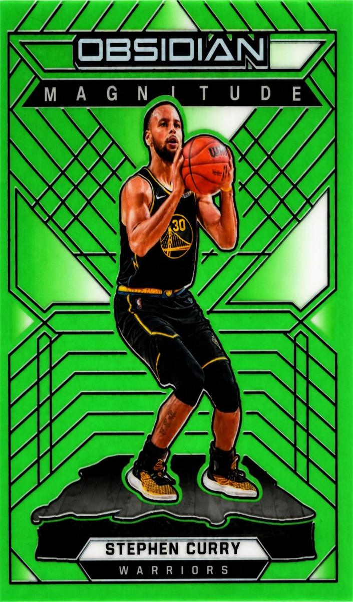 2021 Panini Obsidian Basketball Electric Etch Green Flood Stephen Curry #30
