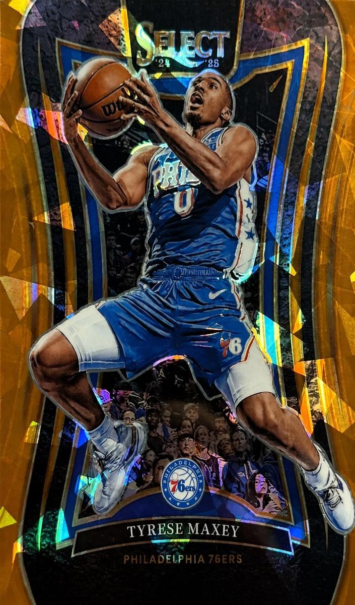 2024 Panini Select Basketball Orange Cracked Ice Tyrese Maxey #364