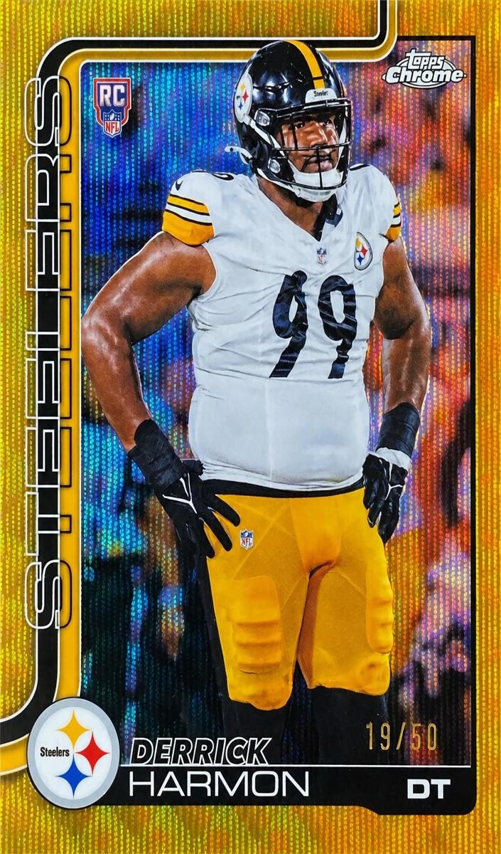 2025 Topps Chrome Football Gold Wave Refractor Derrick Harmon #361