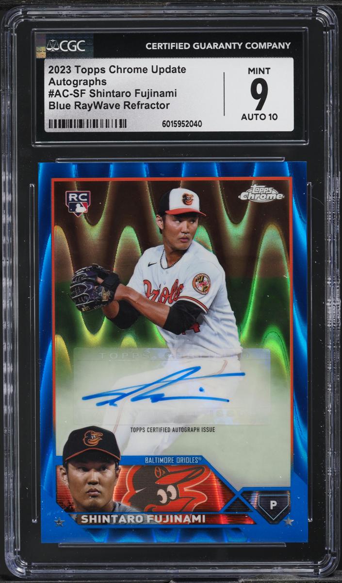 2023 Topps Chrome Update Baseball Blue Raywave Shintaro Fujinami #AC-SF CGC 9