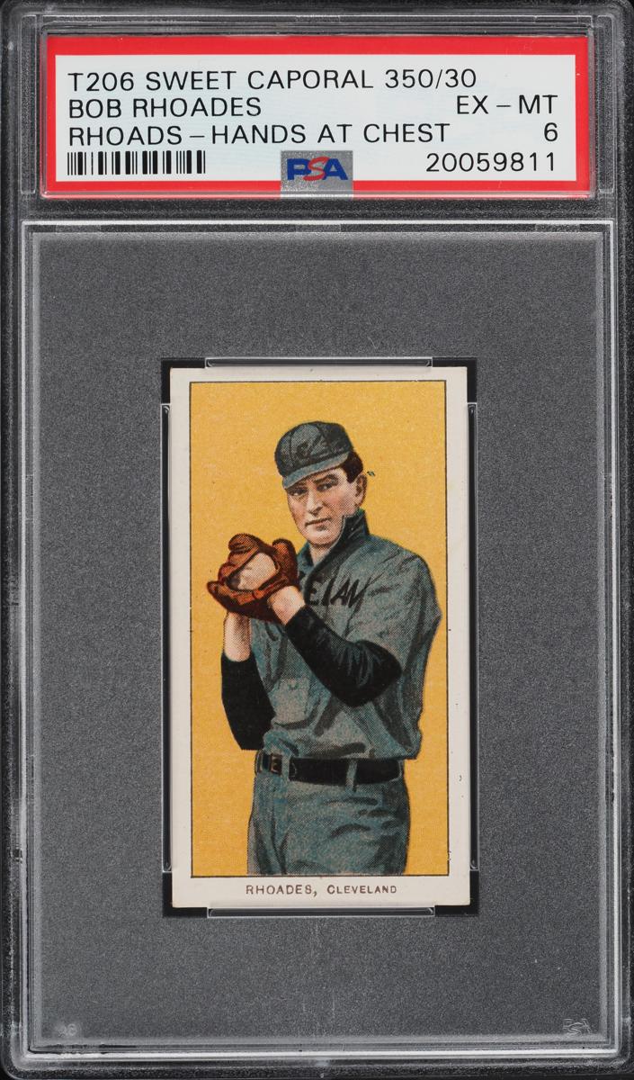1909-11 T206 Baseball Hands At Chest Bob Rhoads #NNO PSA 2