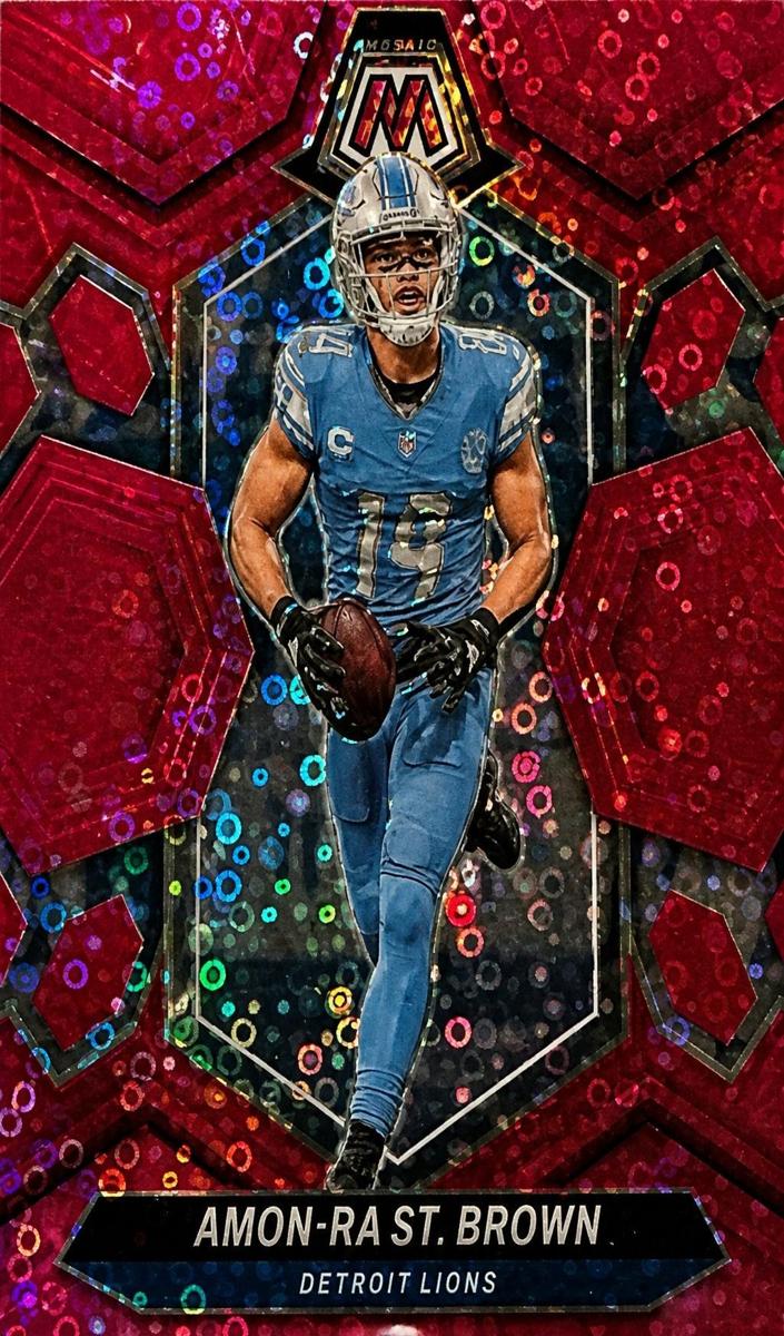 2024 Panini Mosaic Football No Huddle Pink Amon-Ra St. Brown #74