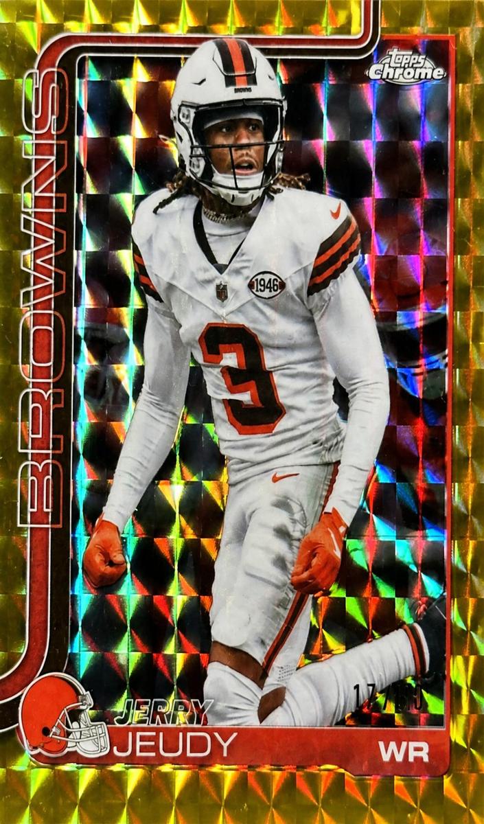 2025 Topps Chrome Football Gold Geometric Refractor Jerry Jeudy #68