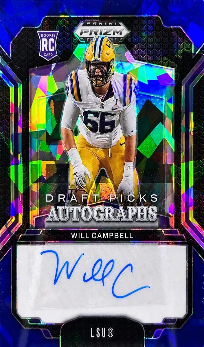 2025 Panini Prizm Draft Picks Football Blue Ice Will Campbell #DPA-WCL