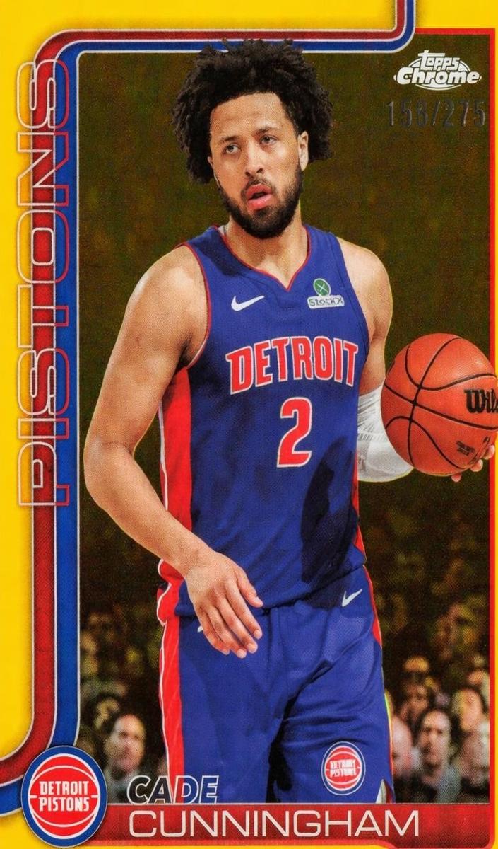 2025 Topps Chrome Basketball Yellow Refractor Cade Cunningham #88 PSA 10