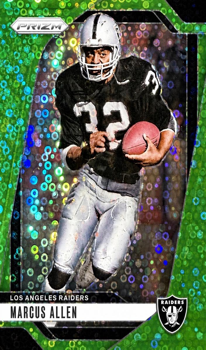 2024 Panini Prizm Football No Huddle Neon Green Marcus Allen #155