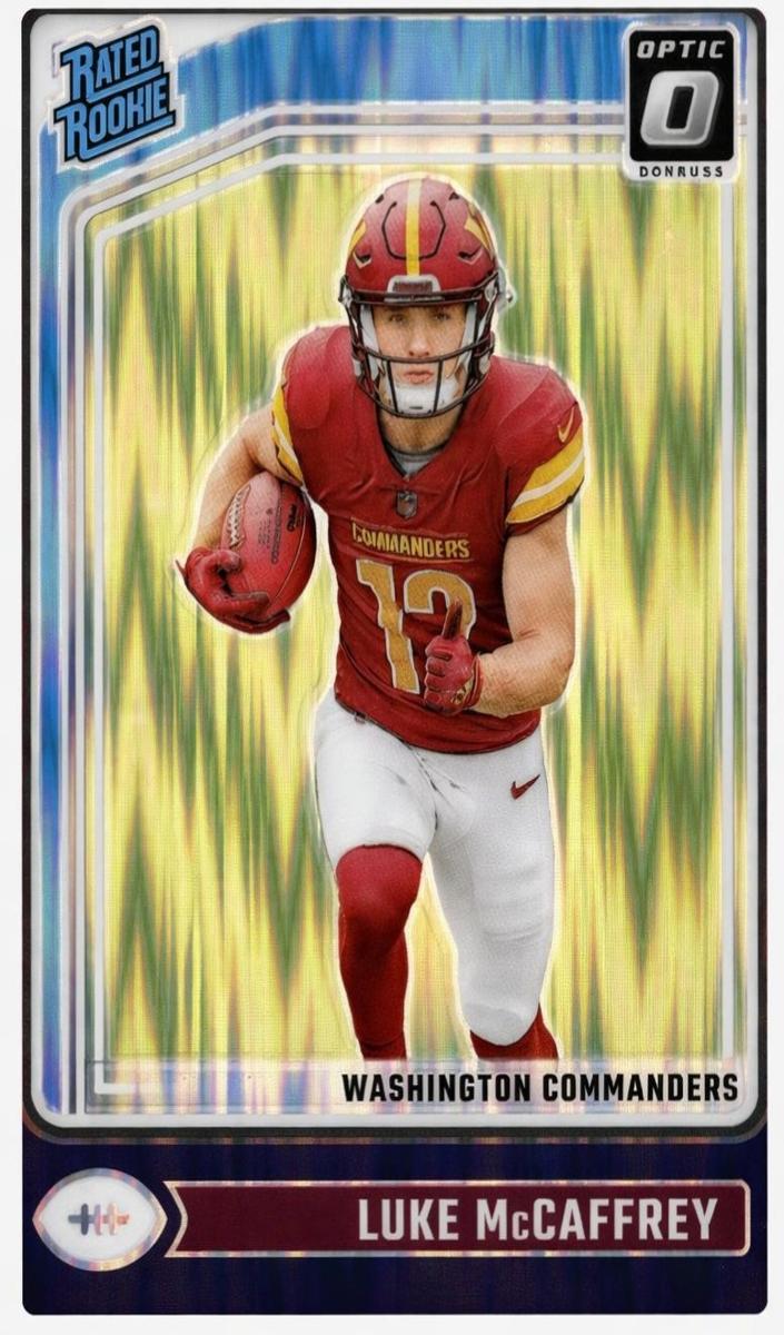 2024 Donruss Optic Football Purple Shock Luke McCaffrey #268 PSA 9