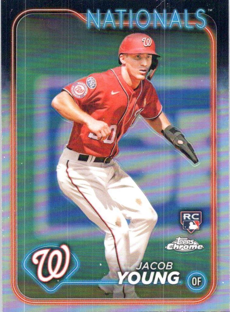 2024 Topps Chrome Baseball Refractor Jacob Young #264 PSA 9