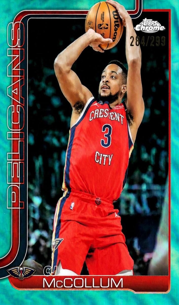 2025 Topps Chrome Basketball Teal Refractor CJ McCollum #136