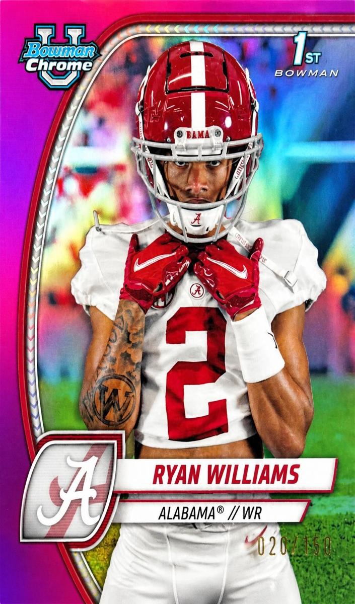 2024 Bowman Chrome University Football Fuchsia Refractor Ryan Williams #53 PSA 9