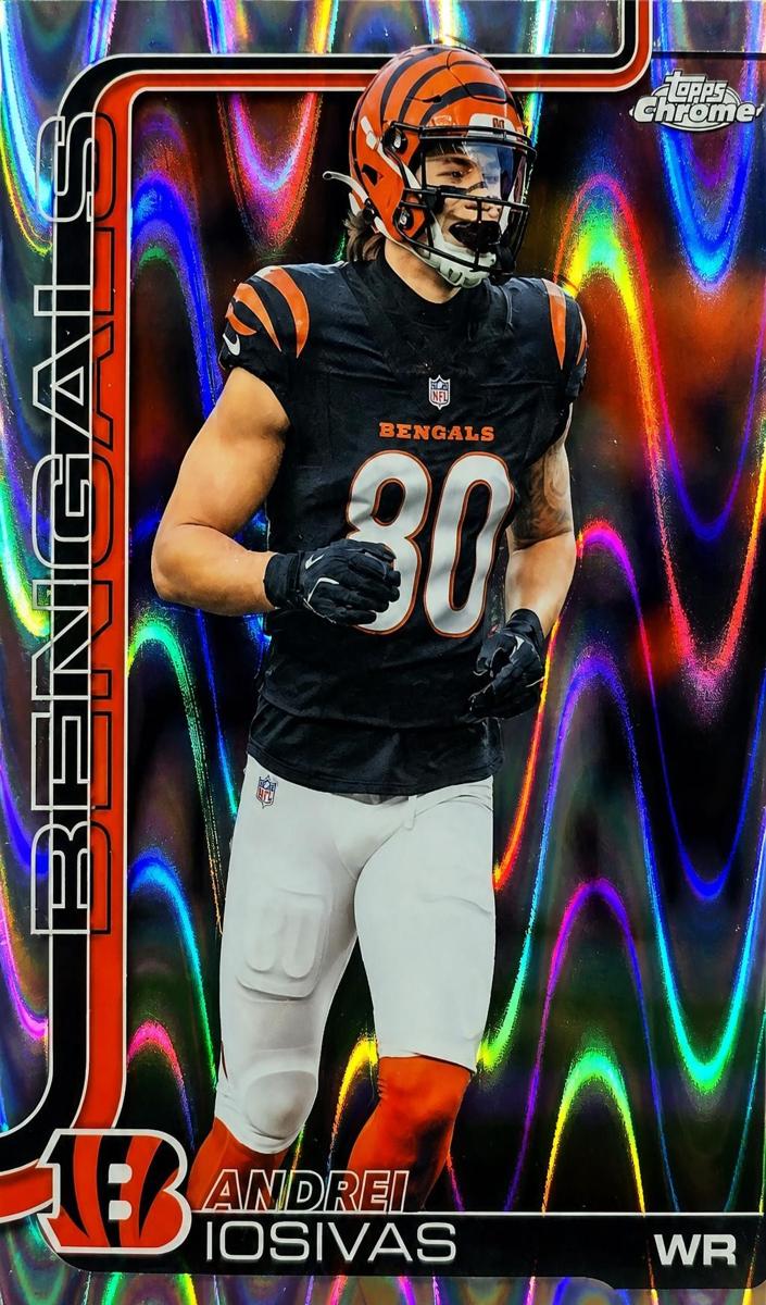 2025 Topps Chrome Football RayWave Refractor Andrei Iosivas #60