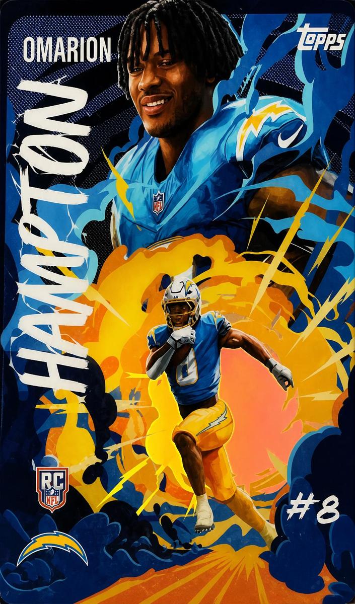 2025 Topps Chrome Football Omarion Hampton #UV-7