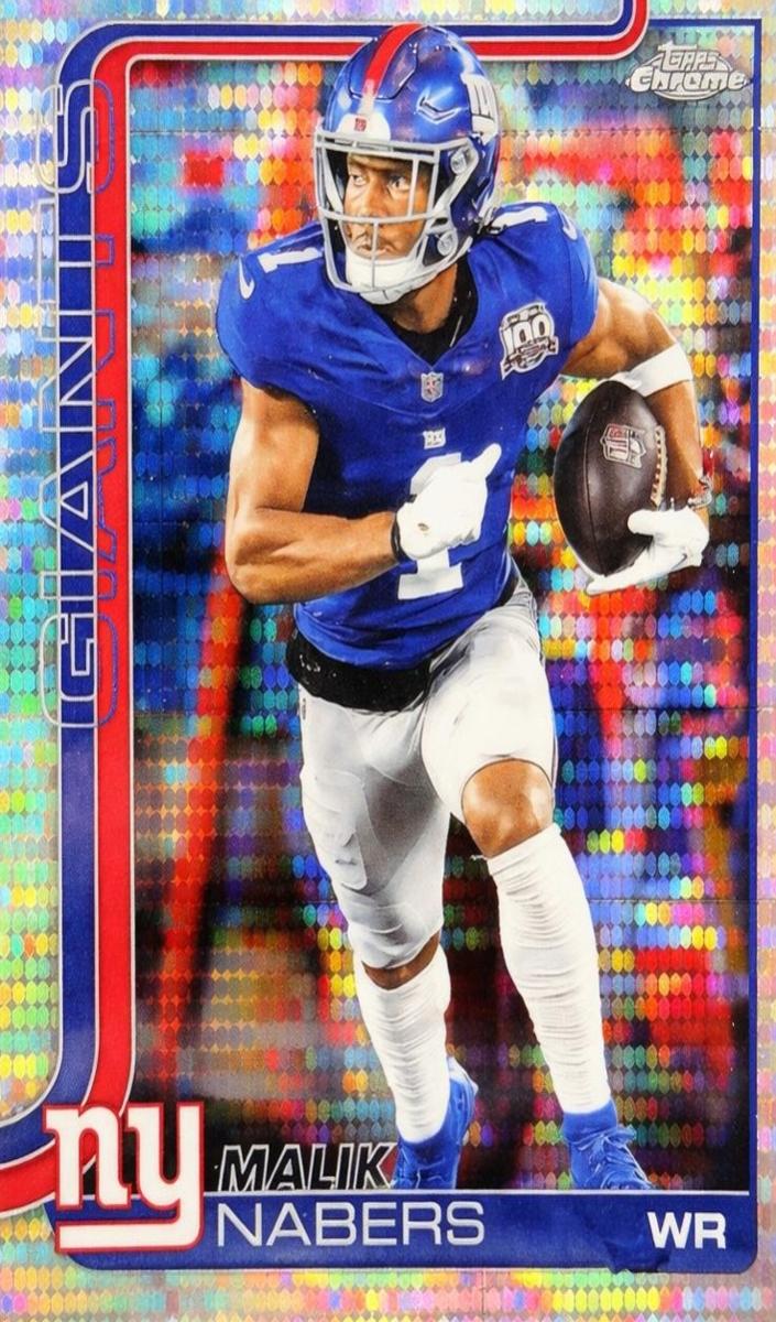 2025 Topps Chrome Football Pulsar Refractor Malik Nabers #225