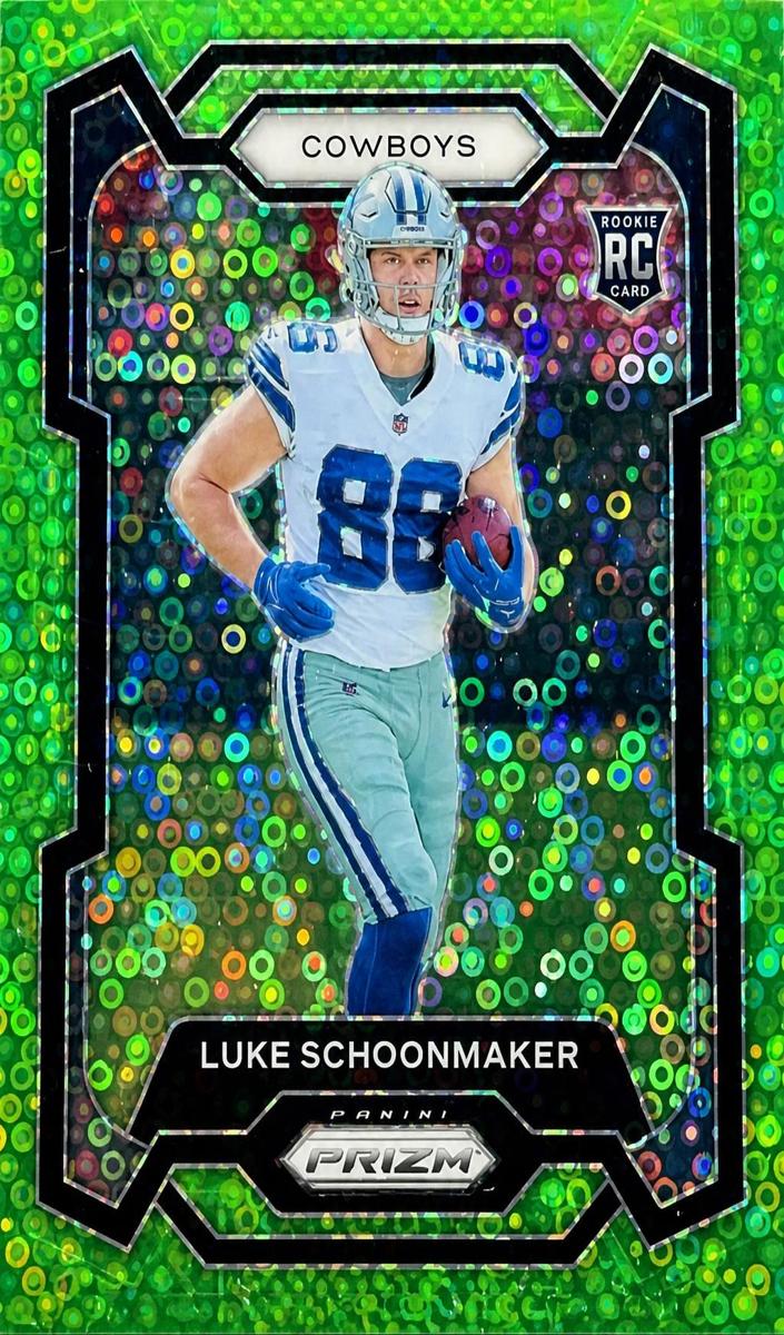 2023 Panini Prizm Football No Huddle Neon Green Luke Schoonmaker #325 PSA 9