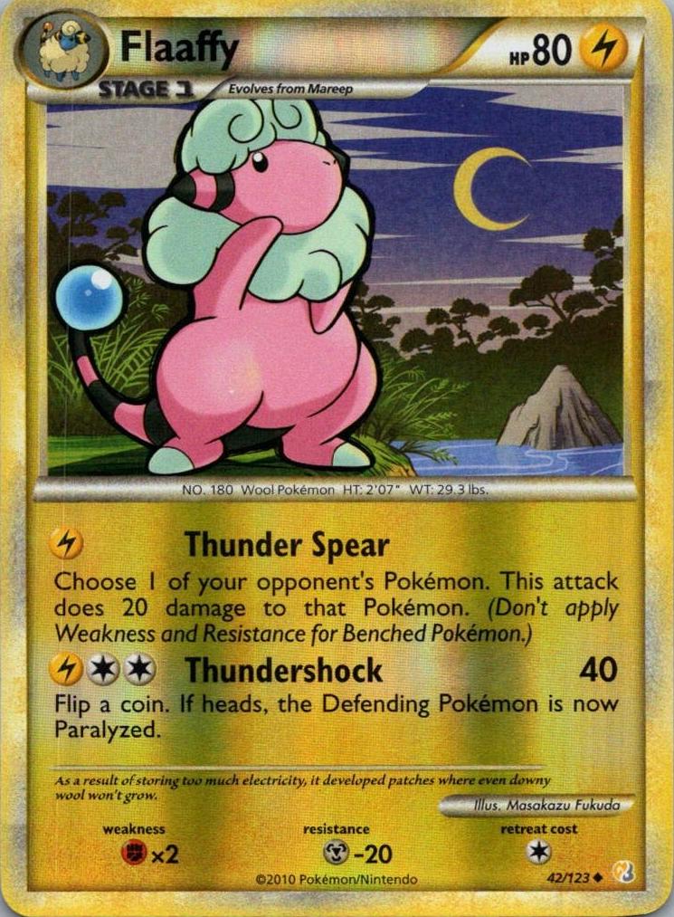 2010 Pokemon HeartGold & SoulSilver Reverse Holo Flaaffy #42
