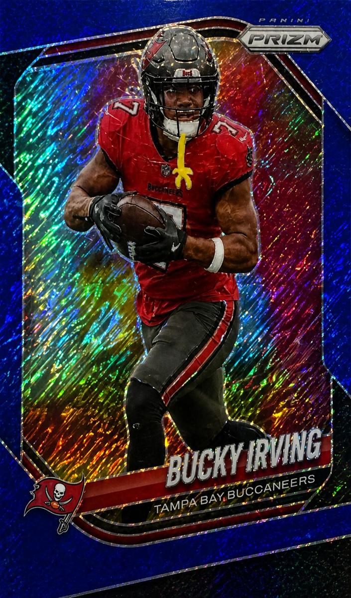 2025 Panini Prizm Football Blue Shimmer Bucky Irving #169