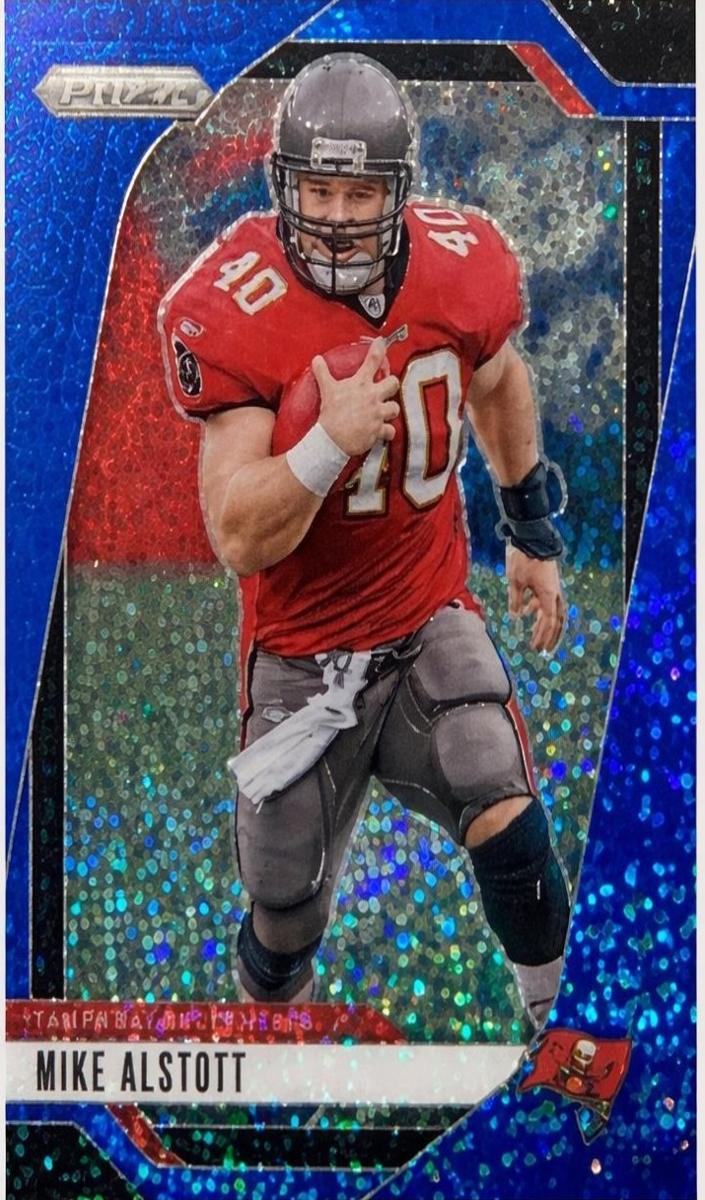 2024 Panini Prizm Football Blue Sparkle Mike Alstott #275 PSA 9