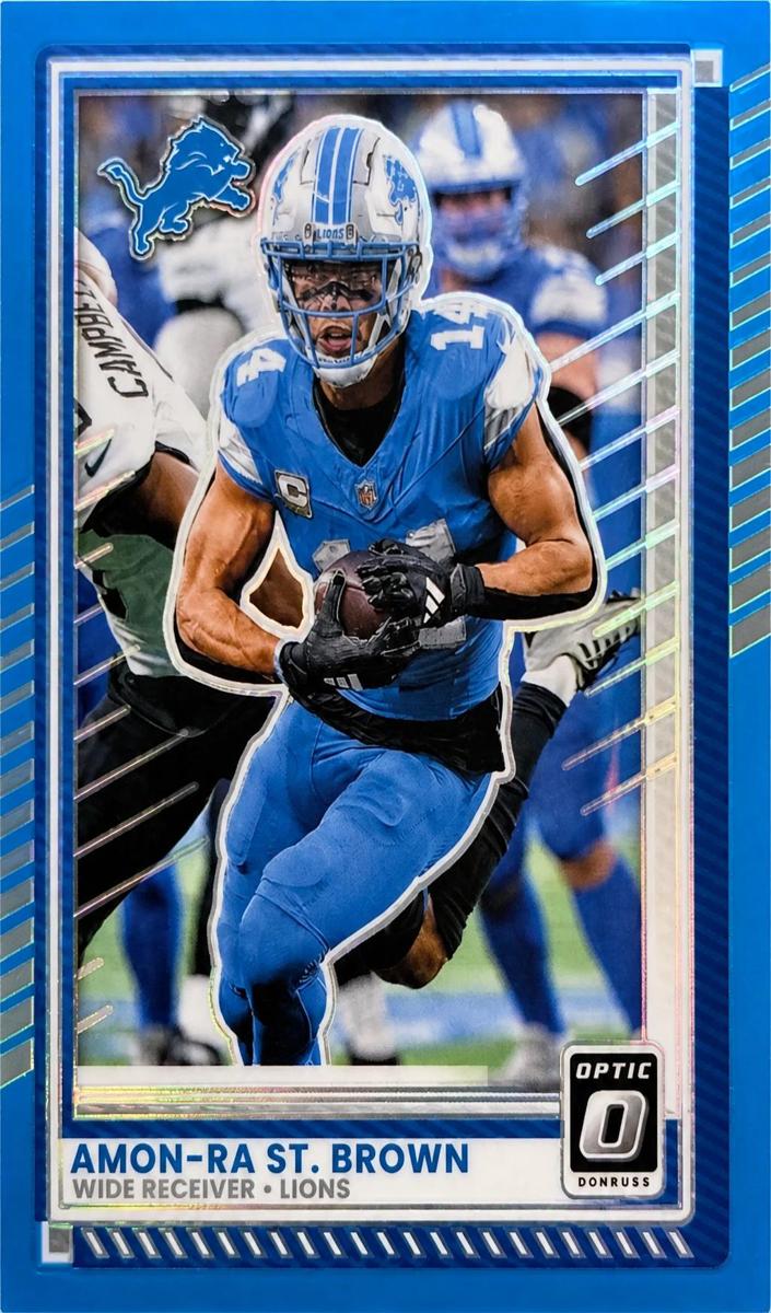 2025 Donruss Optic Football Neon Blue Amon-Ra St. Brown #63