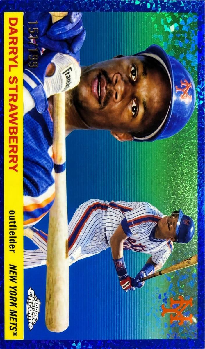 2025 Topps Chrome Platinum Baseball Blue Mini-Diamond Refractor Darryl Strawberry #420