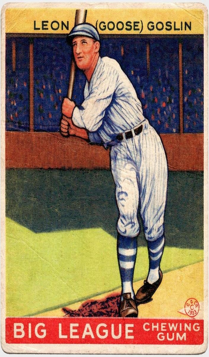 1933 R319 Goudey Baseball Goose Goslin #168 PSA 5.5