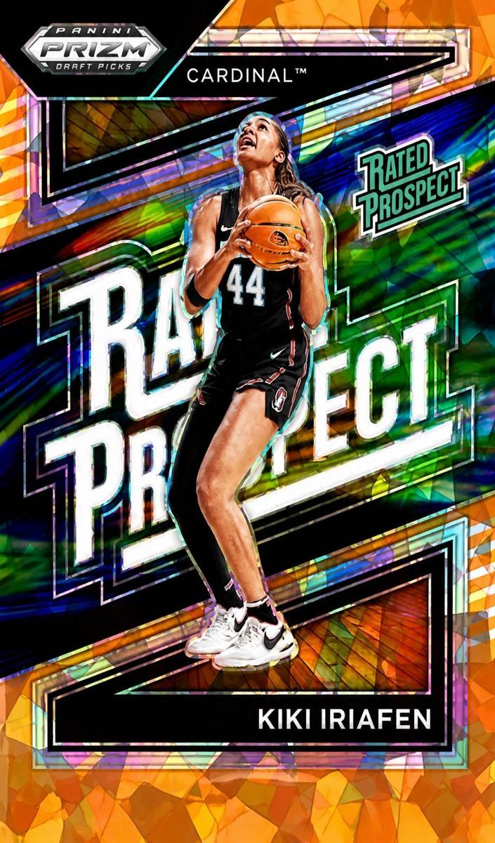2024 Panini Prizm Draft Picks Basketball Orange Ice Kiki Iriafen #10 PSA 8