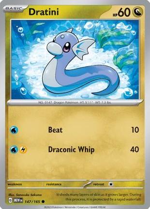 2023 Pokemon Scarlet & Violet 151 Reverse Holo Dratini #147 CGC 9