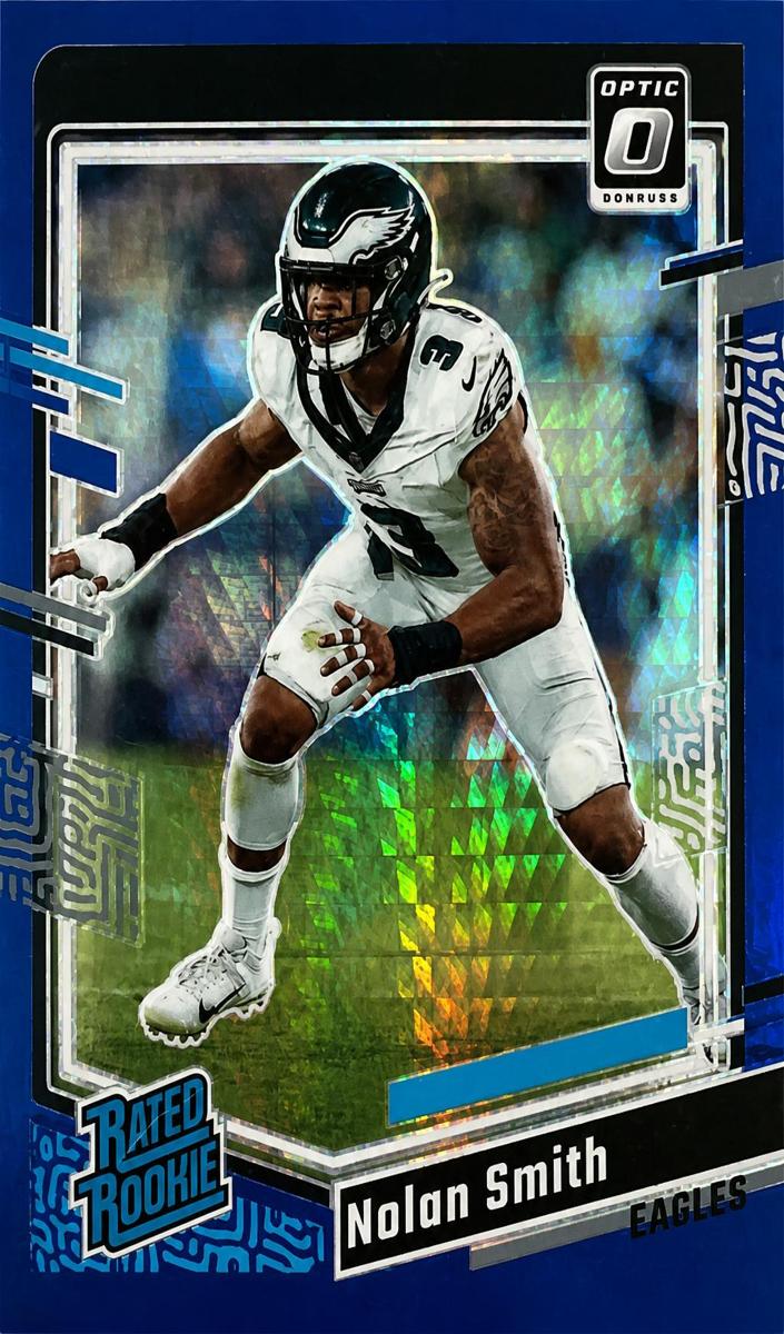 2023 Donruss Optic Football Blue Hyper Nolan Smith #283 PSA 10