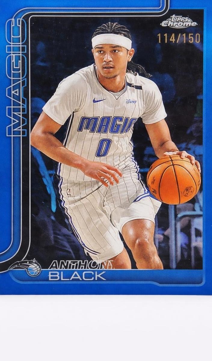 2025 Topps Chrome Basketball Blue Refractor Anthony Black #103