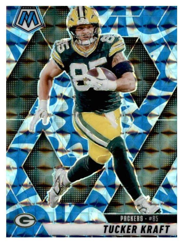 2025 Panini Mosaic Football Reactive Blue Tucker Kraft #50